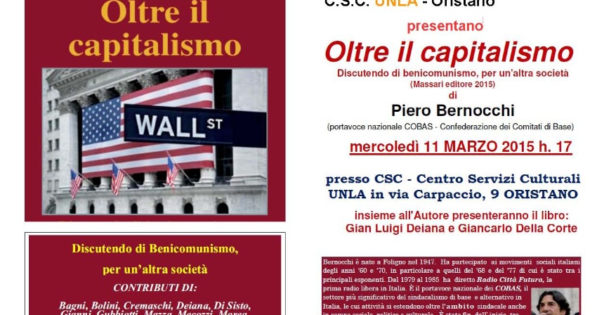 Presentazione del libro Oltre il capitalismo di Piero Bernocchi