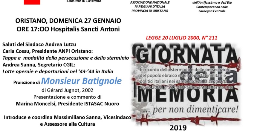 Giornata della Memoria - Celebrazioni ufficiali all'Hospitalis Sancti Antoni