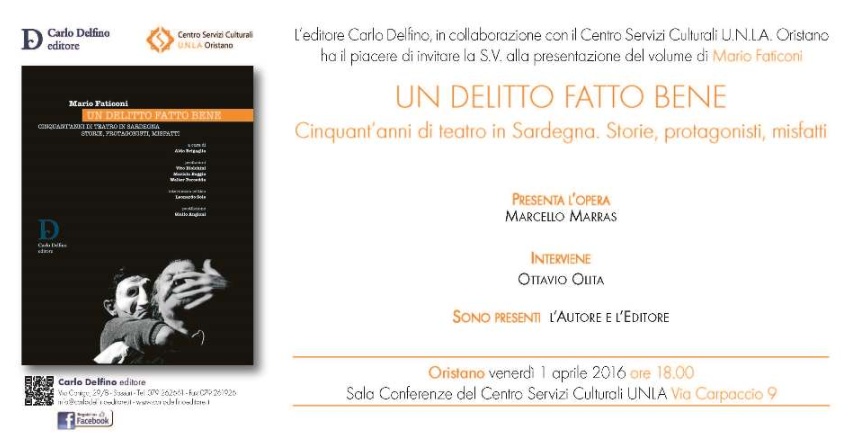 Presentazione libro "Un delitto fatto bene. Cinquant’anni di teatro in Sardegna"