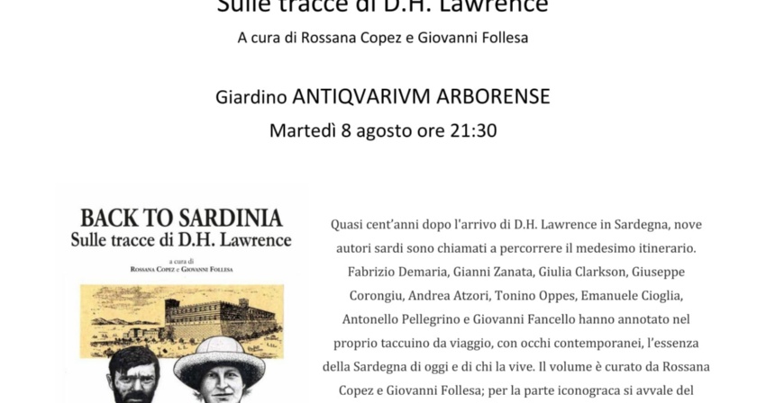 Presentazione del libro “Back to Sardinia. Sulle tracce di D.H. Lawrence”