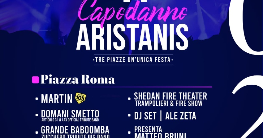 Capodanno Aristanis 2020 - Tre Piazze un’unica Festa