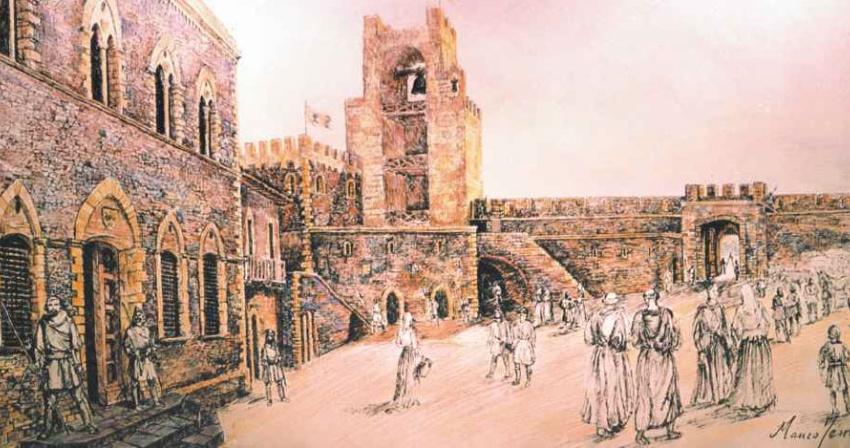 Piazza de sa Majoria, Castello giudicale, Torre di San Filippo e Porta Mari