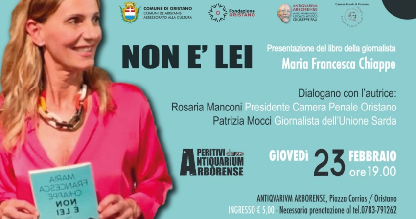 Antiquarium arborense - Presentazione del libro ''Non è lei'' di Maria Francesca Chiappe