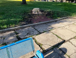 Raid vandalico nel parco di viale Repubblica. Colpiti giochi e panchine