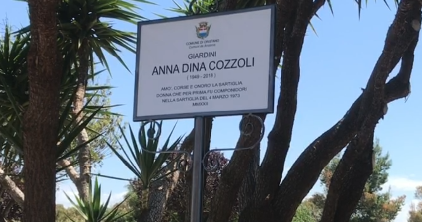 A Oristano un giardino pubblico ricorda Annadina Cozzoli