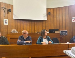 Pino Carboni, il Sindaco Sanna, l'Assessore Zedda e Antonio Ricciu del Ceas