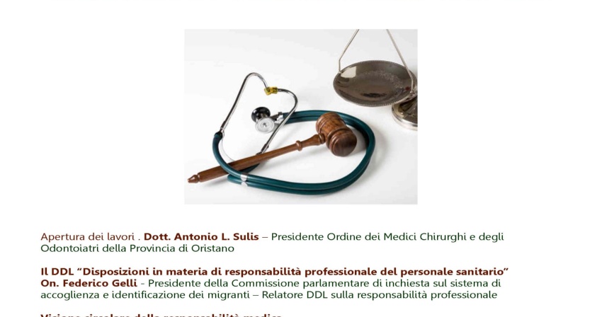 Convegno "Il nuovo DDL sulla responsabilità civile medica"