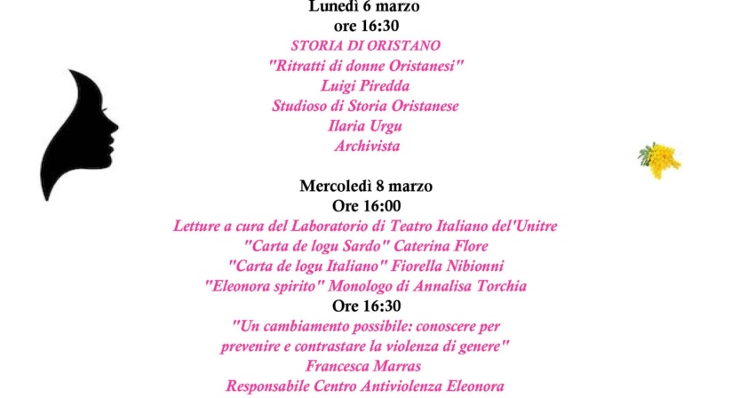 Settimana della donna: "Letture a cura del Laboratorio di Teatro Italiano del'Unitre"